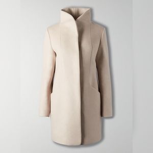 Aritzia Wilfred Wool Cashmere Cocoon Coat Ivory Cream S
